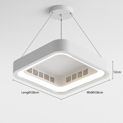 Plafonnier LED moderne avec ventilateur et télécommande intégrée — LZ4X9J