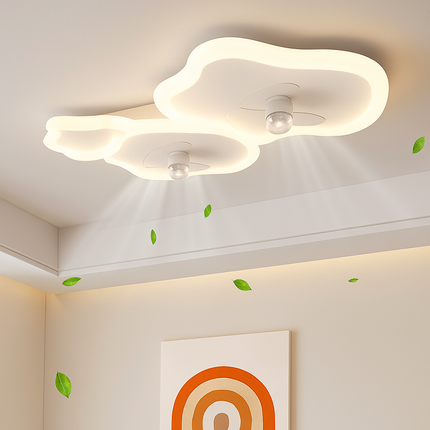Plafonnier LED moderne avec ventilateur et télécommande, luminosité réglable — LZ4X9T