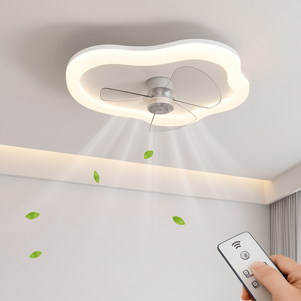Plafonnier LED moderne avec ventilateur et télécommande, luminosité réglable — LZ4X9T