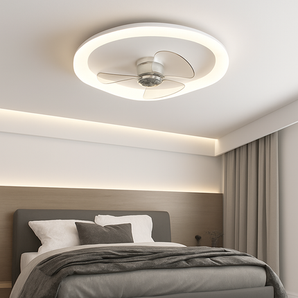 Plafonnier LED moderne avec ventilateur et télécommande, luminosité réglable — LZ4X9T