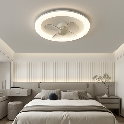 Plafonnier LED moderne avec ventilateur et télécommande, luminosité réglable — LZ4X9T