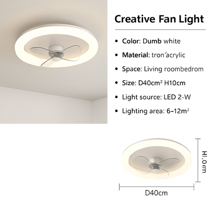 Plafonnier LED moderne avec ventilateur et télécommande, luminosité réglable — LZ4X9T