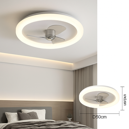 Plafonnier LED moderne avec ventilateur et télécommande, luminosité réglable — LZ4X9T