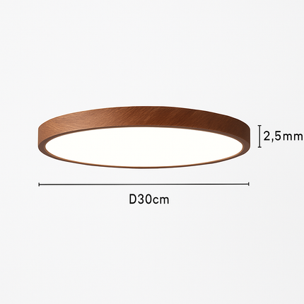 Plafonnier LED circulaire effet grain de bois pour intérieur décoratif — LZ7XQ2