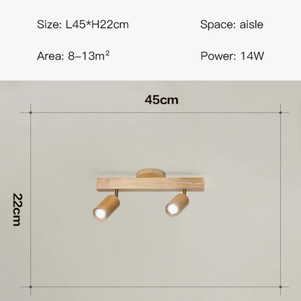 Plafonnier LED moderne en bois pour allée chambre vestiaire toilette magasin couloir luminaire sur rail Long lustre avec projecteur