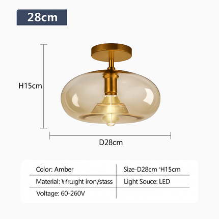Plafonnier LED en verre pour éclairage intérieur moderne et élégant — LZ4X9T