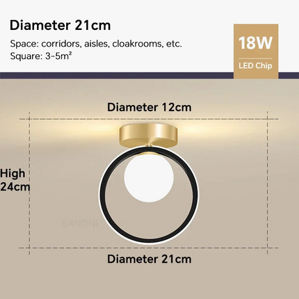 Plafonnier LED en verre pour décoration intérieure moderne — LZ4X9P