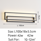 Noir L100cm 42W / Blanc chaud Pas de télécommande