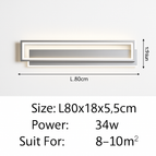 Noir L80cm 34W / Blanc froid Pas de télécommande