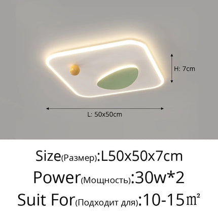 Plafonnier LED intérieur design rond et carré moderne — LZ4X9T