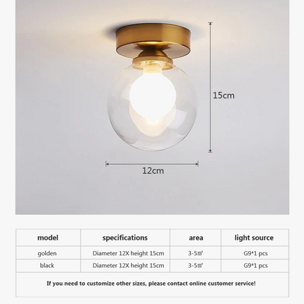 Plafonnier LED nordique à boule de verre simple — LZ4X9P2