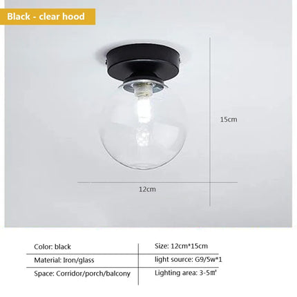 Plafonnier LED nordique à boule de verre simple — LZ4X9P2