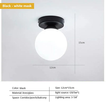 Plafonnier LED nordique à boule de verre simple — LZ4X9P2
