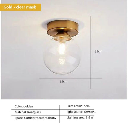 Plafonnier LED nordique à boule de verre simple — LZ4X9P2