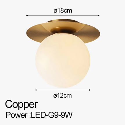 Plafonnier LED nordique avec globe en verre dépoli pour intérieur — LZ4X9QJ