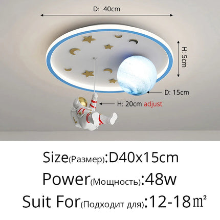 Plafonnier LED créatif planète astronaute pour chambre d’enfants — LZ7XQ2
