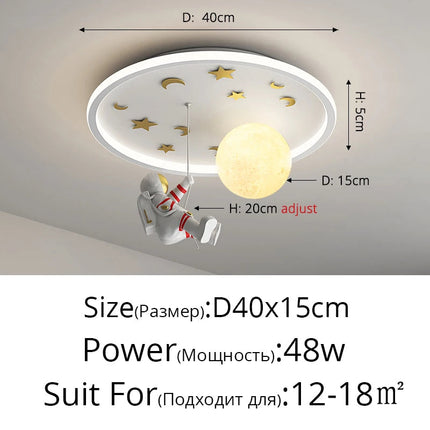 Plafonnier LED créatif planète astronaute pour chambre d’enfants — LZ7XQ2