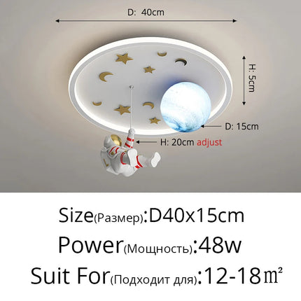 Plafonnier LED créatif planète astronaute pour chambre d’enfants — LZ7XQ2
