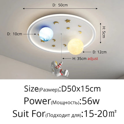 Plafonnier LED créatif planète astronaute pour chambre d’enfants — LZ7XQ2