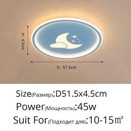 Plafonnier LED créatif lune et nuage style nordique pour enfants — LZ4X9T