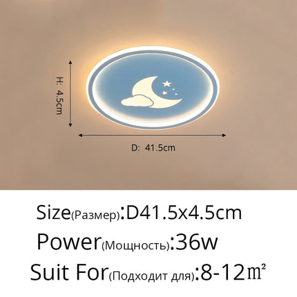 Plafonnier LED créatif lune et nuage style nordique pour enfants — LZ4X9T