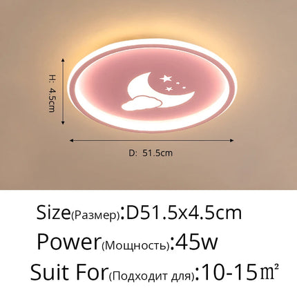 Plafonnier LED créatif lune et nuage style nordique pour enfants — LZ4X9T