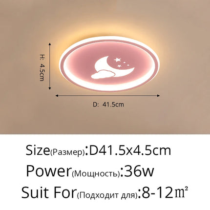 Plafonnier LED créatif lune et nuage style nordique pour enfants — LZ4X9T