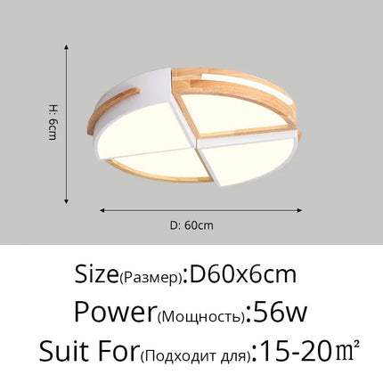 Plafonnier LED nordique élégant en bois à fixation plafond — LZ4X9P2