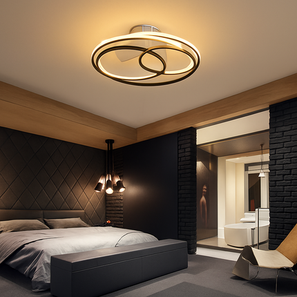 Plafonnier LED nordique avec lumière et télécommande pour ventilateur — LZ4X9T