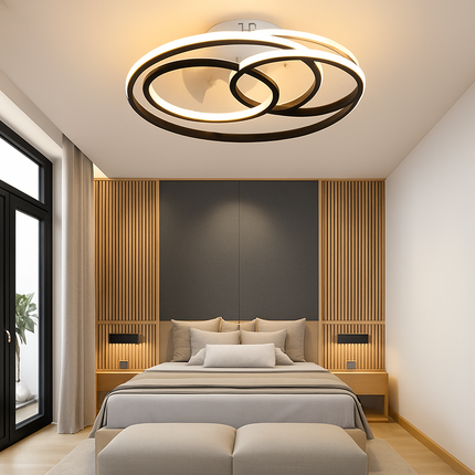Plafonnier LED nordique avec lumière et télécommande pour ventilateur — LZ4X9T