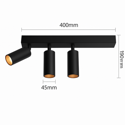 Plafonnier LED en aluminium à 2 ou 3 têtes réglables — LZ4X9P2