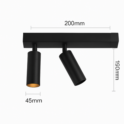 Plafonnier LED en aluminium à 2 ou 3 têtes réglables — LZ4X9P2