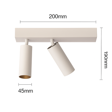 Plafonnier LED en aluminium à 2 ou 3 têtes réglables — LZ4X9P2