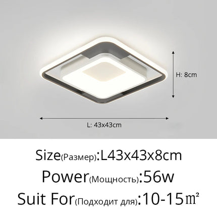 Plafonnier LED rectangulaire nordique à intensité variable avec télécommande — LZ4X9M