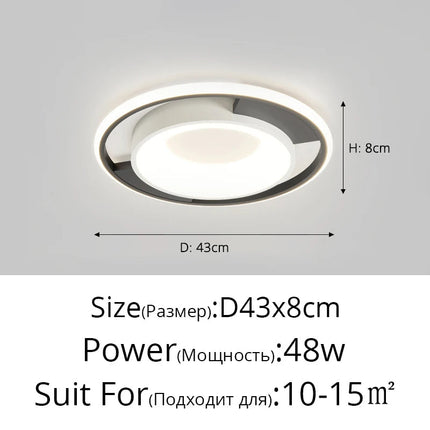 Plafonnier LED rectangulaire nordique à intensité variable avec télécommande — LZ4X9M