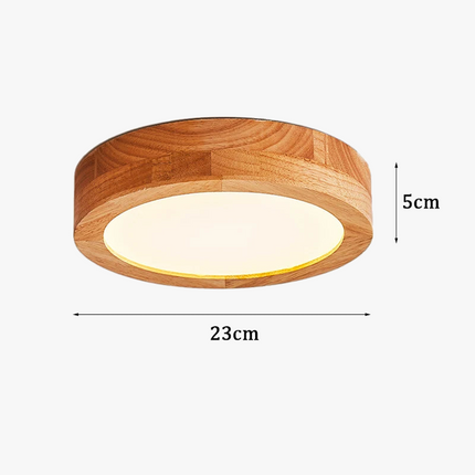 Plafonnier LED rond en bois style nordique minimaliste — LZ4X9M