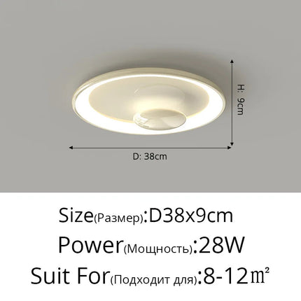 plafonnier led rond style crème variable avec télécommande