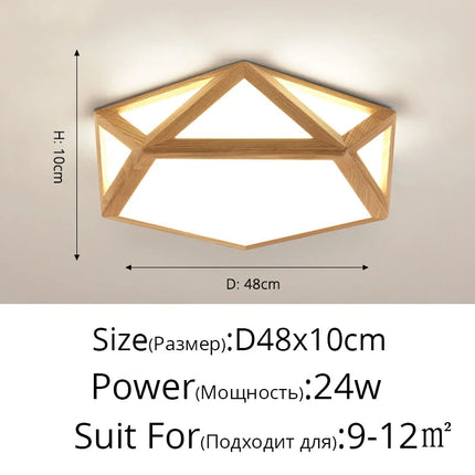 Plafonnier LED rondins design nordique géométrique creux — LZ4X9P2