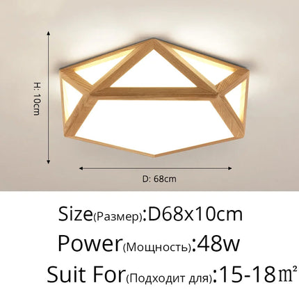 Plafonnier LED rondins design nordique géométrique creux — LZ4X9P2