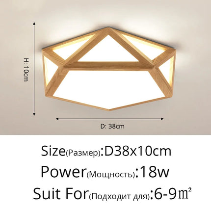 Plafonnier LED rondins design nordique géométrique creux — LZ4X9P2