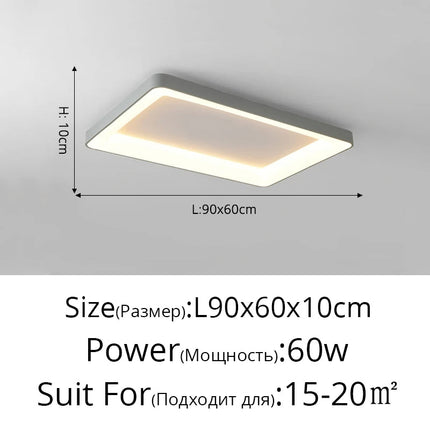 Plafonnier LED rectangulaire au design simple pour intérieur moderne — LZ4X9P2