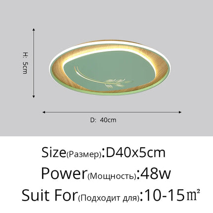 Plafonnier LED rond style chinois en bois et fer forgé — LZ4X9T1