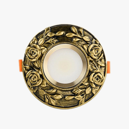 Plafonnier LED industriel rétro en résine bronze œil de vache intégré — LZ4X9P2