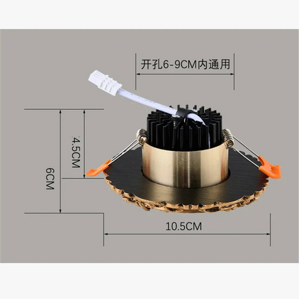 Plafonnier LED industriel rétro en résine bronze œil de vache intégré — LZ4X9P2