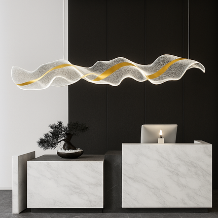 Plafonnier LED suspendu réglable style art déco en fil acrylique — LZ4X9T1