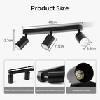 3 head Black / No GU10 Bulb / CHINA