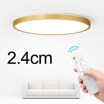 Plafonnier LED télécommandé doré effet grain de bois dimmable 24W-32W — LZ4X9T