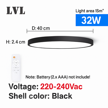 Plafonnier LED télécommandé doré effet grain de bois dimmable 24W-32W — LZ4X9T