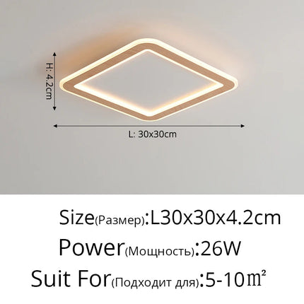 Plafonnier LED ultra-mince en bois massif style nordique moderne 2022 — LZ4X9P7Q
