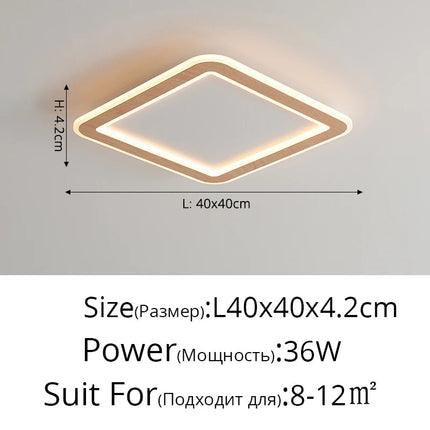 Plafonnier LED ultra-mince en bois massif style nordique moderne 2022 — LZ4X9P7Q